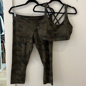 Lululemon cami crops and sports bra set